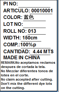 更多的布匹上面的嘜頭格式